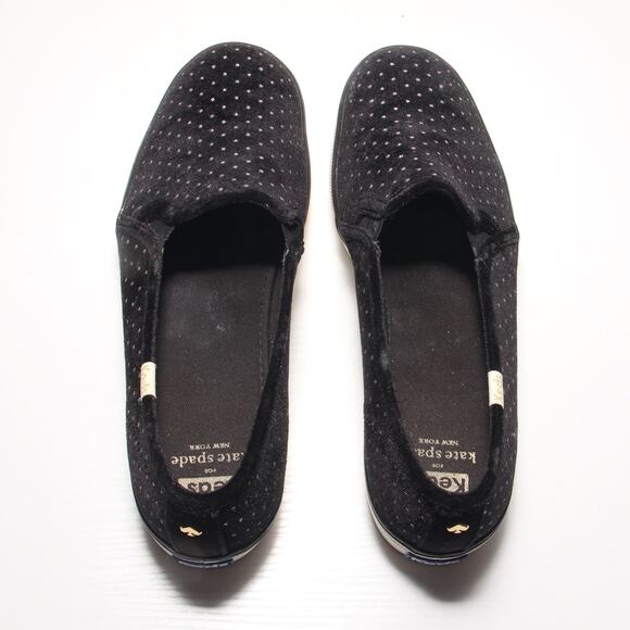 Keds X Kate Spade New York Triple Decker Glitter Velvet Sneakers Size 8.5 - Picture 7 of 9